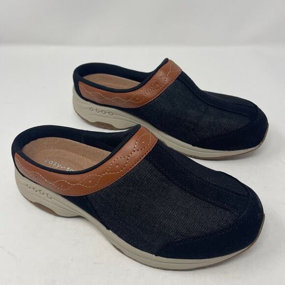 Easy Spirit Travel Coast Clogs 5.5 Womens Slip On Comfort Arch Support Black - Picture 2 of 10